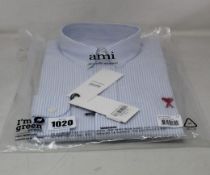 An as new Alexandre Mattiussi Ami shirt in blue/white (T37 - RRP £170).