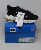 Two pairs of women's as new Adidas Ozweego trainers (UK 3.5, 4.5).