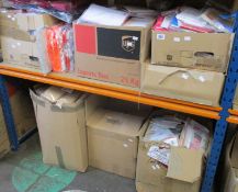 Miscellaneous greetings cards, gift bags, ribbon and related items.