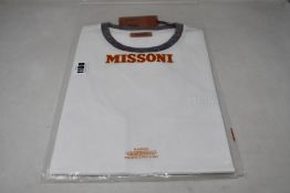 An as new Missoni print crew neck T-shirt in white (S - RRP £160).