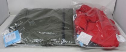 As new Salomon clothing and accessories; an Outrack insulated hoodie (L), Adv Skin 5 set (XS), Agile