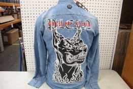 An as new Philipp Plein Gothic denim shirt (XL - RRP $283).