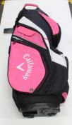A boxed as new Callaway Org 14 Cart Bag in pink and black.