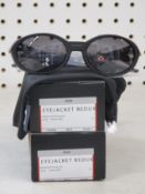 Two boxed as new Oakley Eyejacket Redux sunglasses matte black frame with prizm grey lenses (