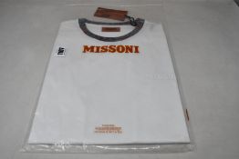 An as new Missoni print crew neck T-shirt in white (XS - RRP £160).