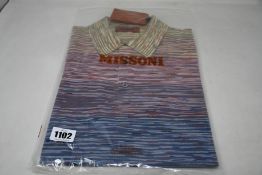 An as new Missoni multi-coloured polo shirt (Size 50 - RRP £250).