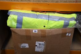 Fifteen items of as new Portwest safety wear; four band and brace jackets, seven boiler suits, two