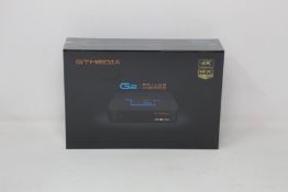 Five boxed as new GT Media G2 Android 2G + 16G 4K ultra HD smart TV box.