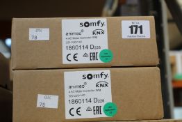 Two Somfy Animeo KNX 4 AC motor controllers.