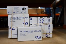 Fifteen boxes of 10 RF 3 Black cerumen filters for hearing aids.