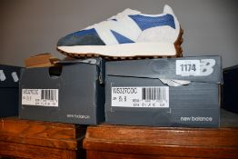 Two pairs of women's as new New Balance WS327COC trainers (UK 6.5).