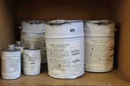 Four Xiameter 5kg RTV-4130-J liquid silicone rubber base tins and three 0.5kg Xiameter RTV-4130-J