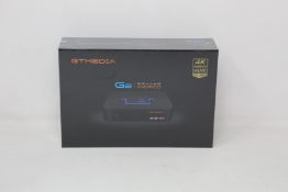 Five boxed as new GT Media G2 Android 2G + 16G 4K ultra HD smart TV box.