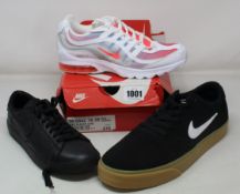 Three pairs of as new Nike trainers; Blazer Low (UK 4), Air Max VG (UK 6) and Chron Solarsoft (UK