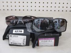 Two pairs of as new Oakley sunglasses; Wire Tap 2.0 and Portal.