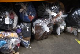Fourteen bags of assorted pre-owned clothing and related items.