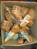 Ten pairs of as new (Seconds) tan leather and stud detail Lungta de fancy heels (Various sizes).