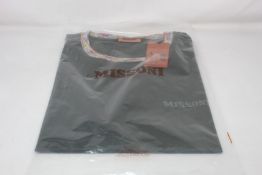 An as new Missoni print crew neck T-shirt in green (L - RRP £160).