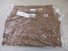 Two as new Calvin Klein superior wool crew neck sweaters in caramel (L).