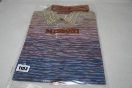 An as new Missoni multi-coloured polo shirt (Size 48 - RRP £250).