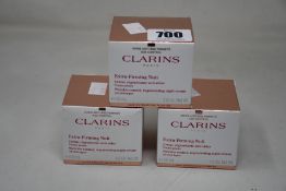 Three boxed as new Clarins Extra-Firming Nuit (50ml).