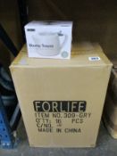 Sixteen boxed as new ForLife Stump Teapots in grey (530ml).