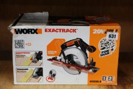A boxed Work WX530.9 Exactrack 20V circular handsaw (Body only, battery and charger not included).
