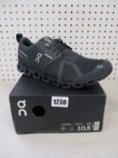 A pair of as new On Running Cloud waterproof trainers (UK 10).
