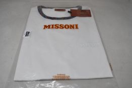 An as new Missoni print crew neck T-shirt in white (XL - RRP £160).