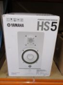 A Yamaha HS5 powered studio monitor speaker.