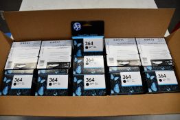 Sixty boxed as new HP CB316EE 364 Original Ink Cartridges (Black, single packs).