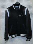 An as new Philipp Plein Signature stripe-trimmed bomber jacket (L - RRP £1,185).