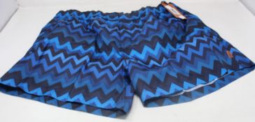 A pair of as new Missoni Mare blue swim shorts (M - RRP £255).
