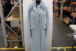 An as new Altuzarra Pedro alpaca blend midi coat with removable shearling collar (Size 36 - RRP $2,