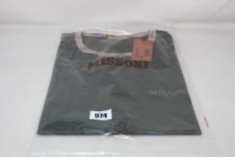An as new Missoni print crew neck T-shirt in green (XL - RRP £160).