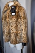 An as new The Kooples Natural Cheetah faux fur coat (Size unknown).