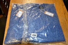 Two as new A.P.C. Ivan pullovers in blue (XS, XL - RRP £105 each).