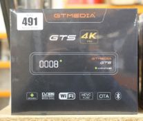Four boxed as new sealed GT Media GTS Android 6.0 TV Box Amlogic S905D Quad Core 2GB 8GB WiFi 4K,