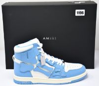 A pair of as new Amiri Skel Top sneakers in powder blue/white (EU 44 - RRP £550).