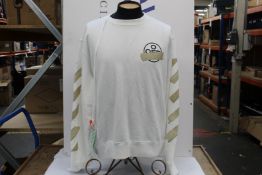 An as new Off White Tape Arrows sweatshirt (XXL).