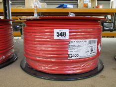 A roll of Prysmian FP200 Gold 2 Core 1.5mm Red Fire Alarm Cable (100m).