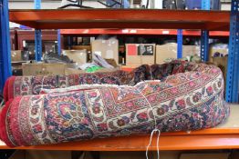 A Persian Kashan Rug Hand Knotted In Pure Wool On Cotton With The Maker's Signature. Woven in the