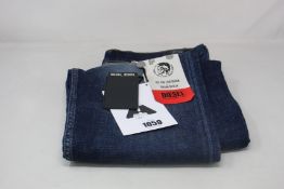 Two pairs of as new Diesel jeans (W28, 34).