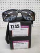 Two boxed as new Oakley Mainlink XL sunglasses matte black frame with prizm black polarized