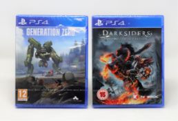Seven as new Darksiders Warmastered Edition game disks for Sony PS4 and two as new Generation Zero