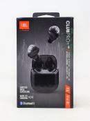 A boxed as new pair of JBL ClubPro+ TWS adaptive noise cancelling in-ear headphones in black (box