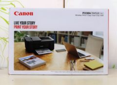 A boxed as new Canon PIXMA TR4550 multi-function inkjet printer in black (box damaged).