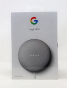 A boxed as new Google Nest Mini 2nd Generation Smart Speaker Chalk (M/N: GA00638-US) (Box sealed).