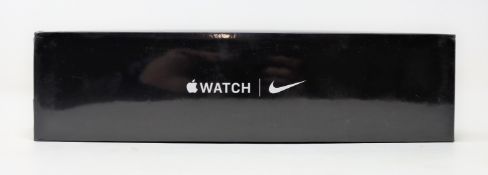 A boxed as new Apple Watch SE (Nike, GPS, 40mm) in Space Grey Aluminium with Anthracite/Black