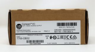 A boxed as new Allen-Bradley Rockwell Automation Compact I/O 32PT 24VDC Source Output Module (CAT: